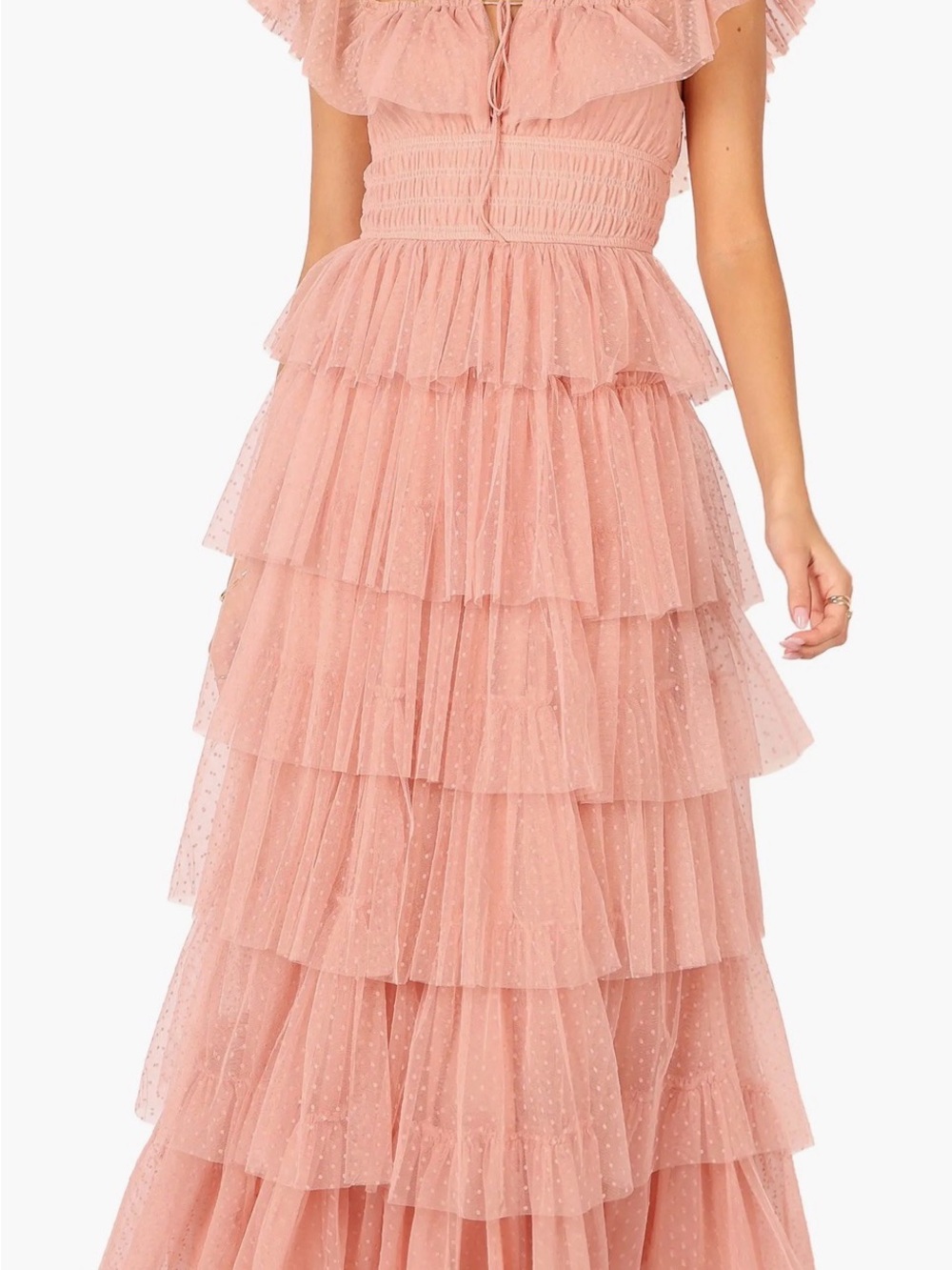 Petal & Pup Blush Pink Tiered Ruffle Maxi Dress - Picture 3 of 5
